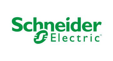 Das grüne Schneider Electric Logo mit stilisiertem „S“-Symbol und dem Schriftzug „Schneider Electric“.